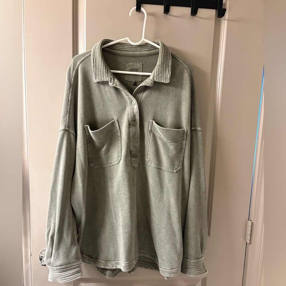 Aerie Button Down Sweatshirt